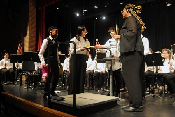 Students performing at the 2023-2024 All County Band Concert